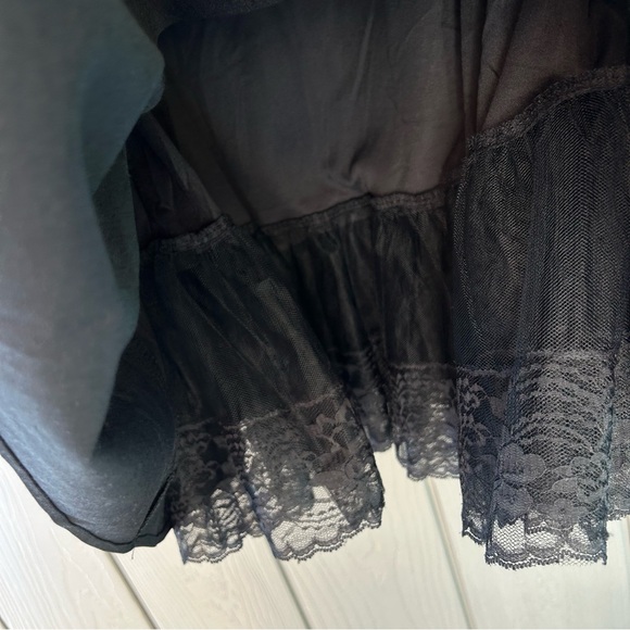 Y2K Gothic Lolita Strapless Black Dress Satin Trim With Bow Sz Medium Early 2000 - Picture 7 of 10